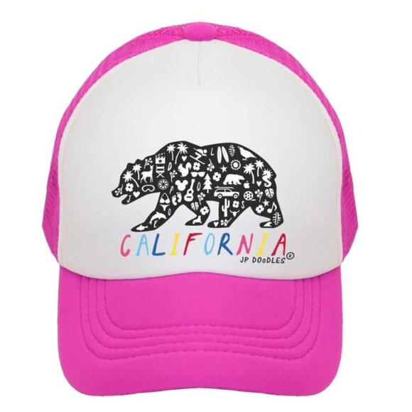California Rainbow Bear Kids Adjustable Trucker Hat 12-24M - Picture 1 of 7